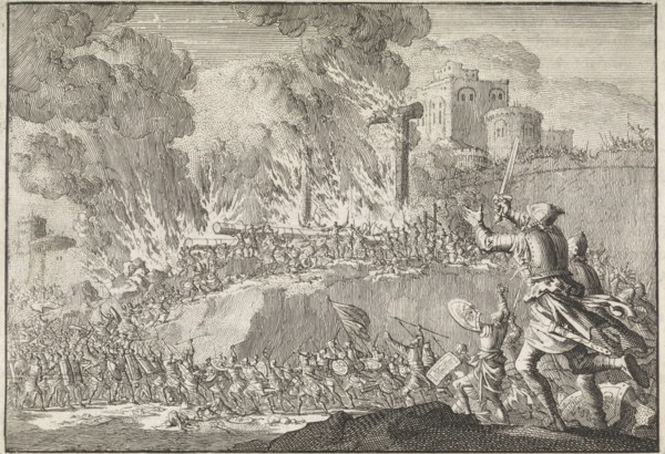 Outburst of the Jews from Jerusalem, Jan Luyken, Pieter Mortier, 1704