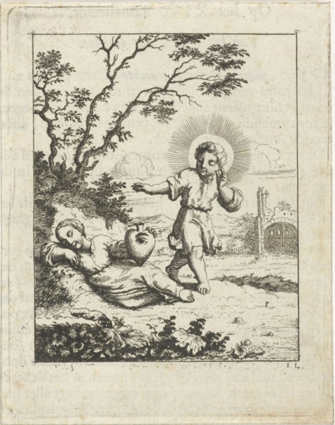Christ finds the personified soul asleep, Jan Luyken, Pieter Arentsz II, 1678-1687
