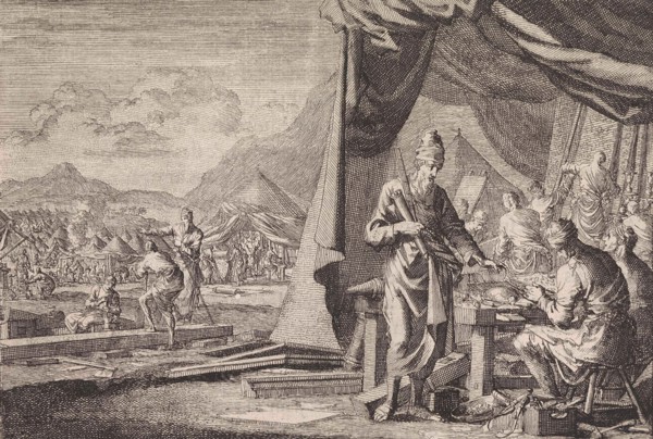 Construction of the Tabernacle, Jan Luyken, Pieter Mortier, 1703 - 1762