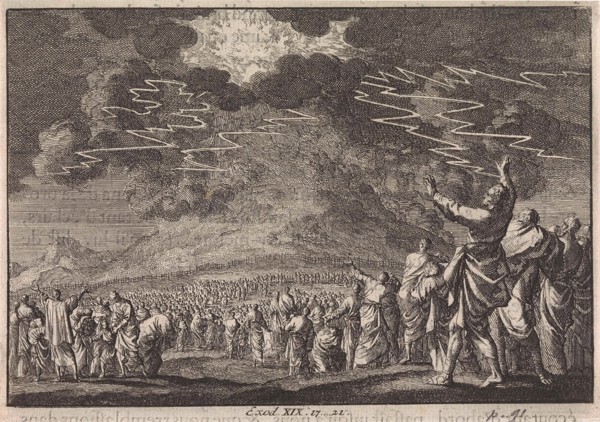 Moses on Mount Sinai, Jan Luyken, Pieter Mortier, 1703 - 1762