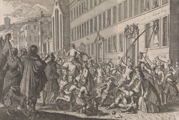 Public proclamation of the treaties concluded in Nuremberg, 1650, print maker: Caspar Luyken