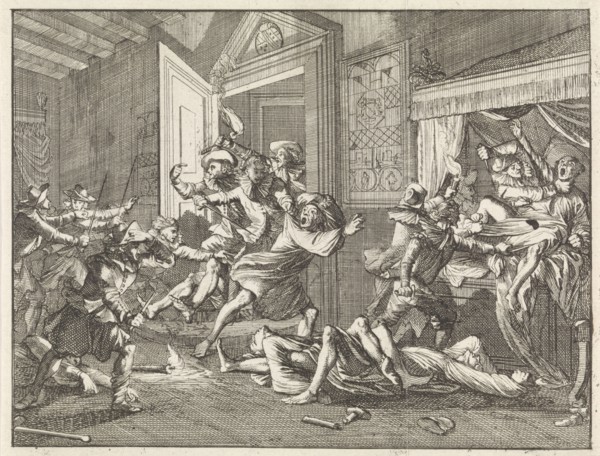 Murder of the Templars at Zierikzee, 1312, Caspar Luyken, Hermannus Ribbius, 1700
