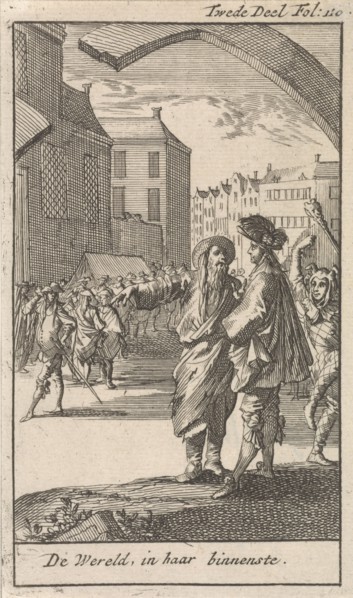 Procession with a jester in the foreground, Caspar Luyken, Jan Claesz ten Hoorn, 1699
