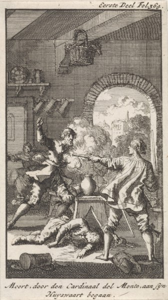 Murder by Cardinal Del Monte, 1560, Jan Luyken, 1699