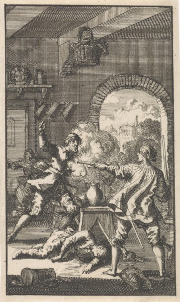 Murder by Cardinal Del Monte, 1560, Jan Luyken, 1699