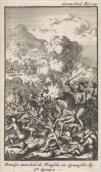 Battle of Saint-Quentin, 1559, Jan Luyken, Engelbrecht Boucquet, 1699