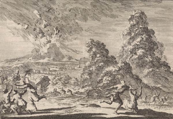 Earthquake in Ambon, Indonesia, 1674, Jan Luyken, Pieter van der Aa I, 1698