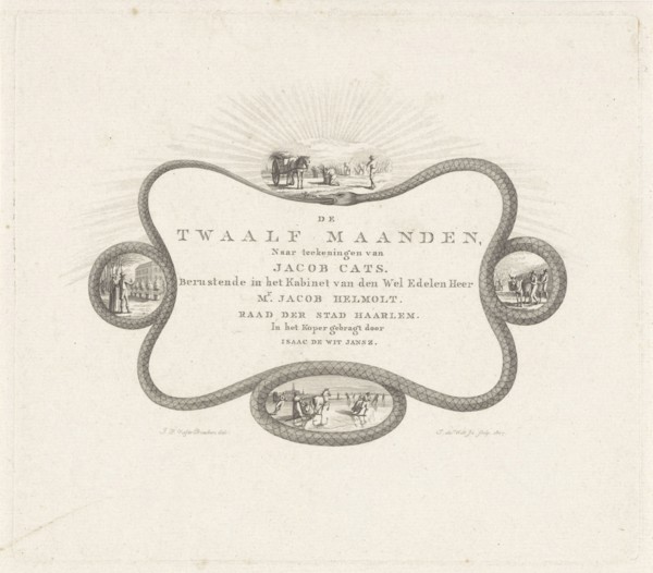 Cartouche of a snake biting, print maker: Izaak Jansz. de Wit, Joannes Pieter Visser Bender, 1807