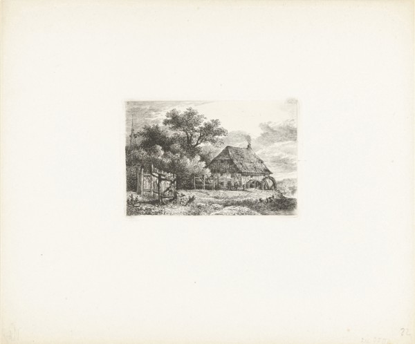 Landscape with watermill, Pieter Casper Christ, c. 1860 - c. 1870