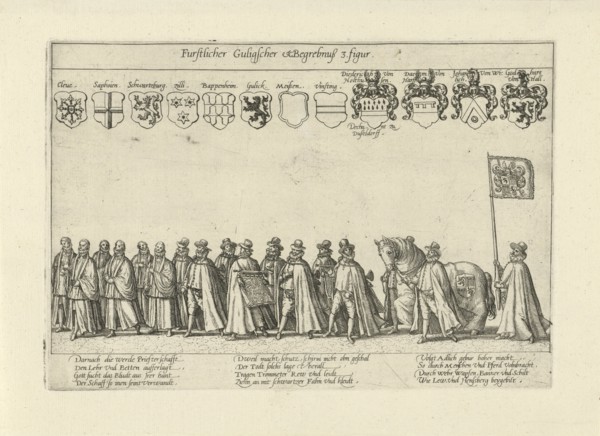 Funeral procession with scholars and nobles, Anonymous, 1592