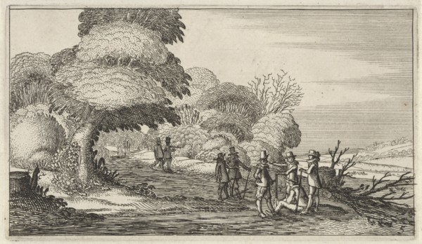 Hikers in a landscape, Gillis van Scheyndel I, Anonymous, Claes Jansz. Visscher II, 1624