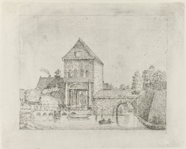Linschoterpoort at Oudewater, EThe Netherlands, berhard Cornelis Rahms, 1860