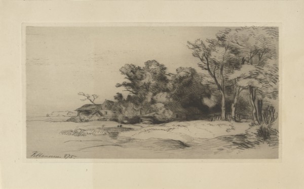 Landscape with farm, print maker: Remigius Adrianus Haanen, 1875
