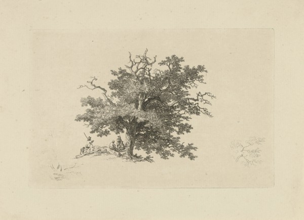 Company under an oak, Remigius Adrianus Haanen, c. 1827 - 1879