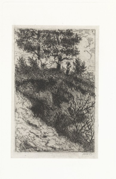 Woman in a dune landscape, Arnoud Schaepkens, 1831 - 1904