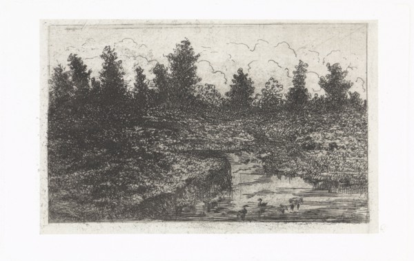 Pond with ducks, Arnoud Schaepkens, 1831-1904