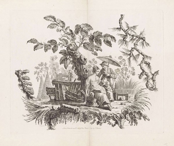 Chinese dwellings and figures, Suite of six prints, a Paris chez Basan, Francois Antoine Aveline,