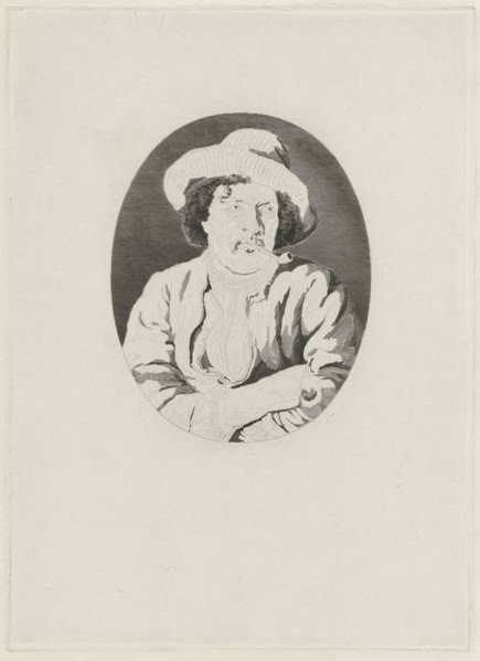Unknown pipe smoking man, Johannes Philippus Lange, Ary de Vois, 1820 - 1849
