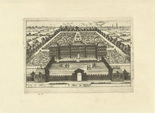 Huis ter Nieuwburg in Rijswijk, The Netherlands, print maker: Cornelis Elandts, Carel Allard, 1663