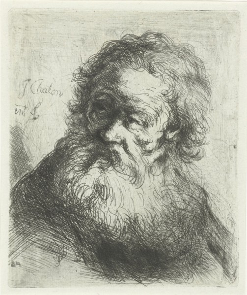 Bust of an Old Man, print maker: Jan Chalon, 1748 - 1795