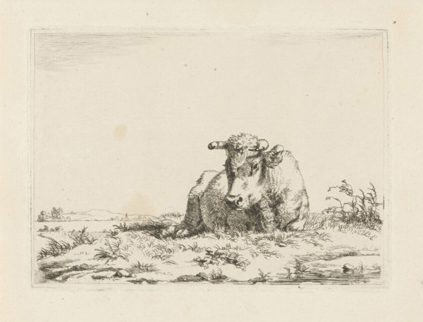 Lying cow, Pieter Gerardus van Os, 1798