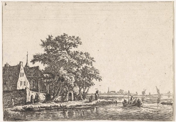 Church on the water, Anthonie Waterloo, Basan et Poignant, Pierre FranÃ§ois Basan, 1630 - 1663
