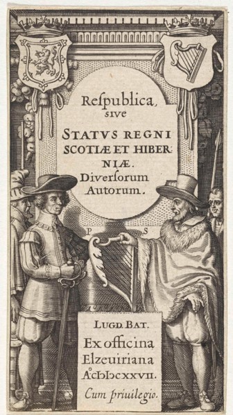 Two men with a harp, Pieter Serwouters, Bonaventure Elzevier, Abraham Elzevier I 1627