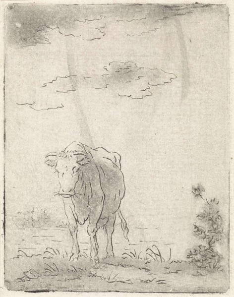 Landscape with cow, Pieter Janson, 1780 - 1851