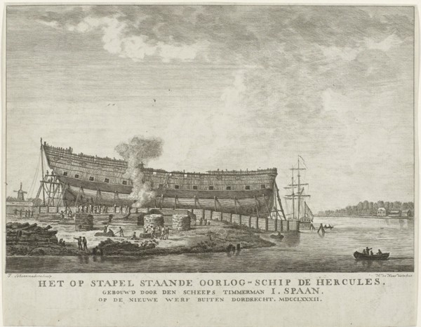 Warship Hercules, 1782, Johannes Schoenmakers, Hendrik de Haas, 1782