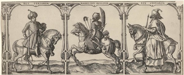 Three equestrian portraits, print maker: Claes Jansz. Visscher II, 1596 - 1630