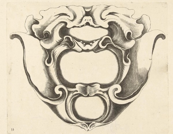 Main shaped cartouche, Jacob Lutma, Johannes Lutma (I), Frederik de Wit, c. 1654 - c. 1678