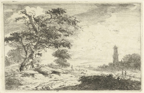 Church tower in sands, Hermanus van Brussel, c. 1800 - in or before 1815