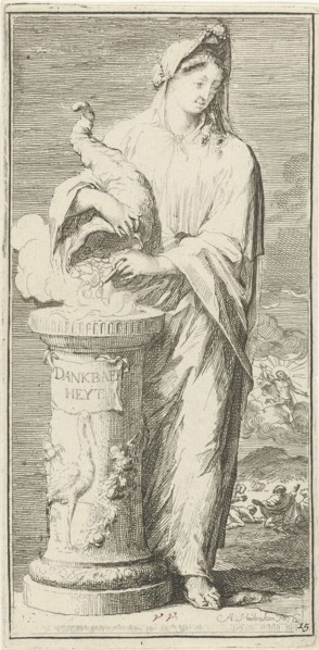 personified Gratitude, Arnold Houbraken, 1710 - 1719