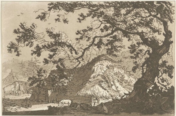 Landscape with two farms, Hendrik Meijer, Timothy Sheldrake, 1789 - 1793