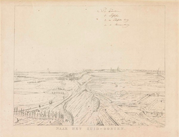 View of the countryside southeast of Nijmegen, The Netherlands, print maker: Derk Anthony van de
