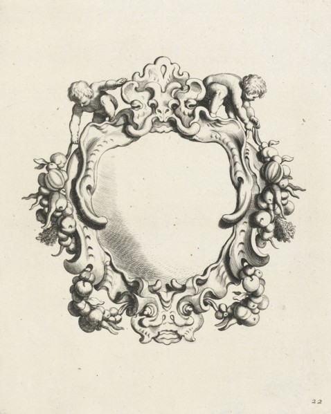 Cartouche with lobe ornament with two children, Michiel Mosijn, Gerbrand van den Eeckhout, Clement