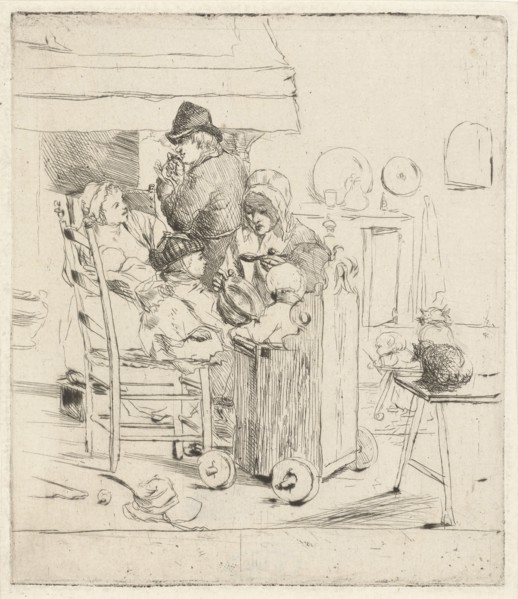 Kitchen Scene with children, Louis Bernard Coclers, 1756 - 1817