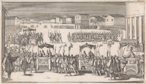 Grand parade to mark the arrival of Captain Charles Swan in Mindanao, Island in Philippines, print