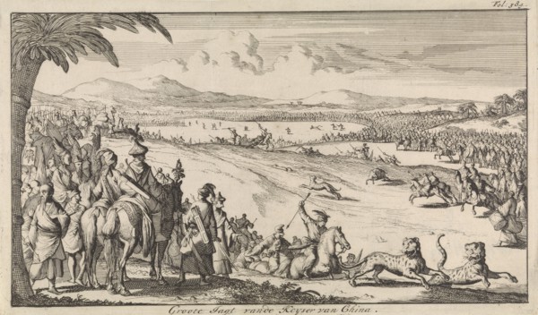 Hunting under the leadership of the Chinese emperor, China, Caspar Luyken, Engelbrecht Boucquet,