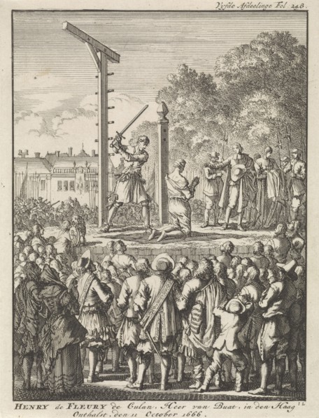 Beheading of Henri de Fleury de Coulan Buat in The Hague, 1666, Jan Luyken, Jan Claesz ten Hoorn,