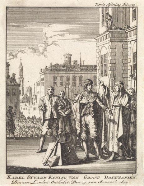 Beheading of Charles I, king of England, London, 1649, Jan Luyken, Jan Claesz ten Hoorn, 1698