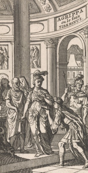 Title page for "Agrippa ou le faux Tiberinus", in: P. Quinault, Le theater, Part II, 1697
