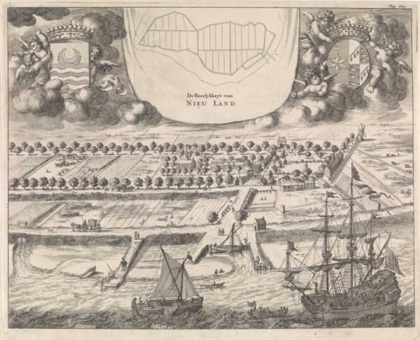 View of Nieuwlande, Jan Luyken, Johannes Meertens, Abraham van Someren, 1696