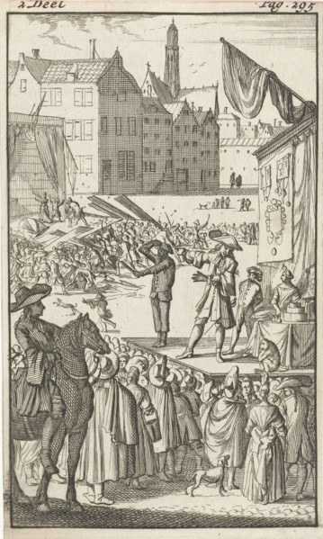 Mirandor's brother employed by a quack, who is trying to sell his wares on a market square, Caspar