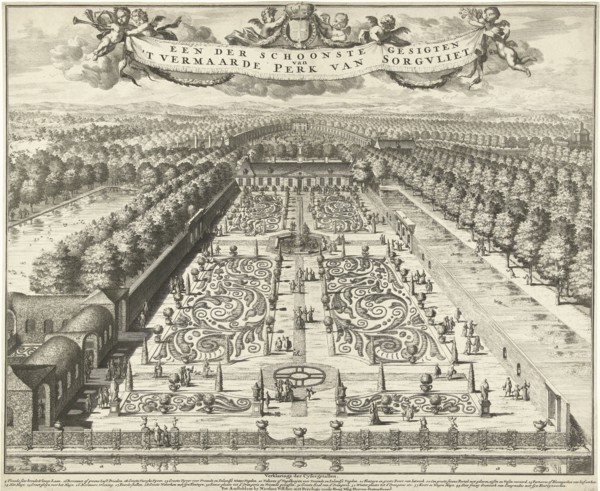 Parterre Garden at Zorgvliet, The Netherlands, Johannes Jacobsz van den Aveele, Nicolaes Visscher