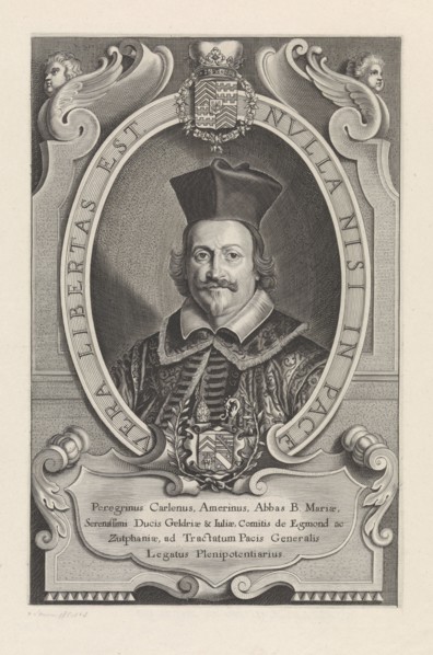 Portrait of Abbot Peregrinus Carlenus, Paulus Pontius, 1648
