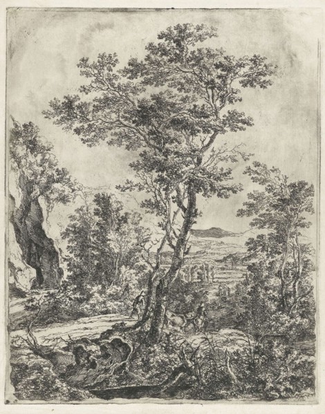 Landscape with a big tree, Jan Both, 1644 - 1652