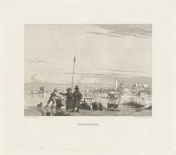 Landscape with Skaters and sleds, Izaak Jansz. de Wit, 1807