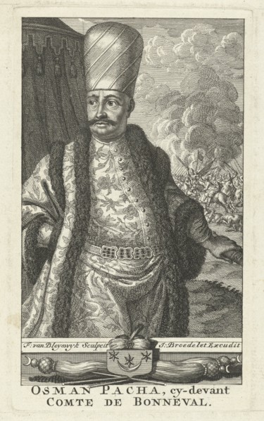 Portrait of Osman Pascha as General of Turkish troops. Francois van Bleyswijck, Johannes Broedelet,