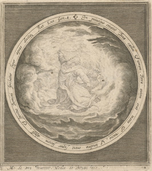 First day of creation: God creates heaven and earth, Nicolaes de Bruyn, 1581 - 1656